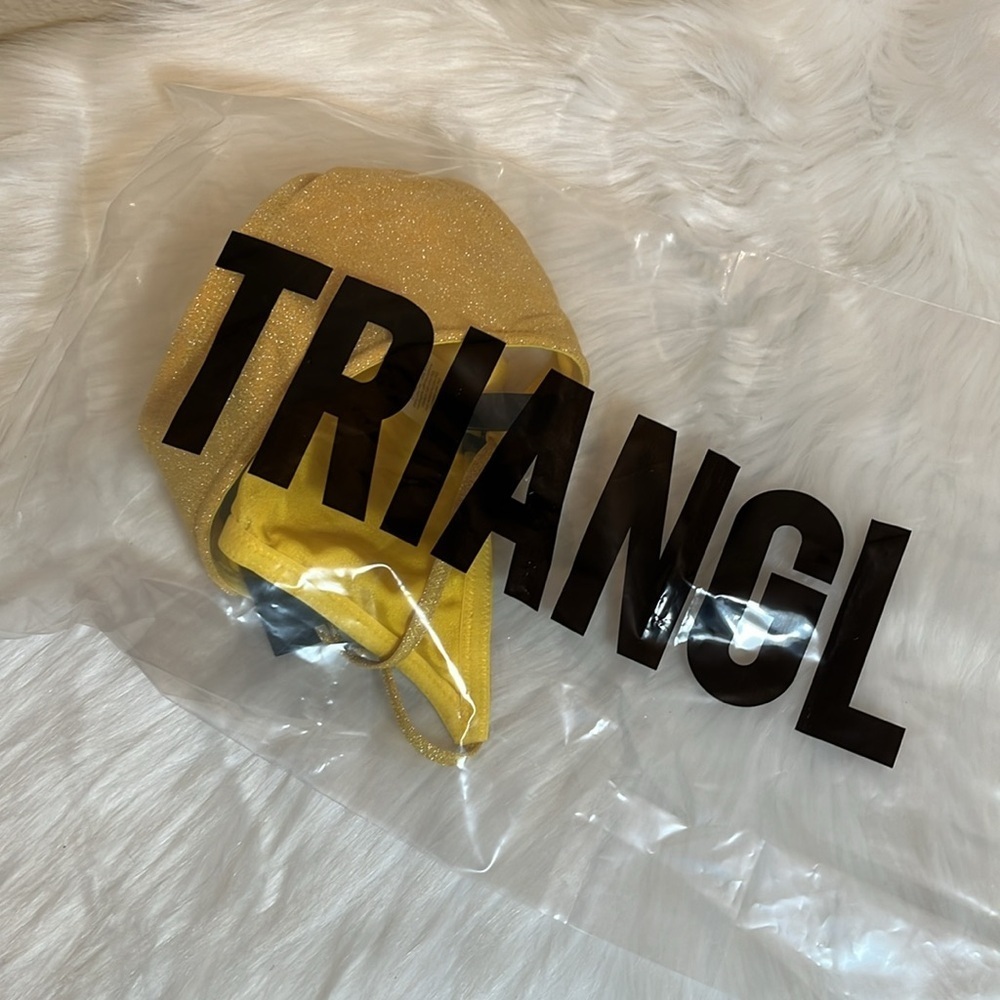 Triangl Swimwear Yellow Glitter String Bikini Bottom - Picture 12 of 12